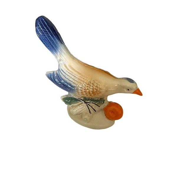 Vintage Lusterware Birds Avifauna with Fruit Made in Brazil Ceramic Figurines - Picture 4 of 16